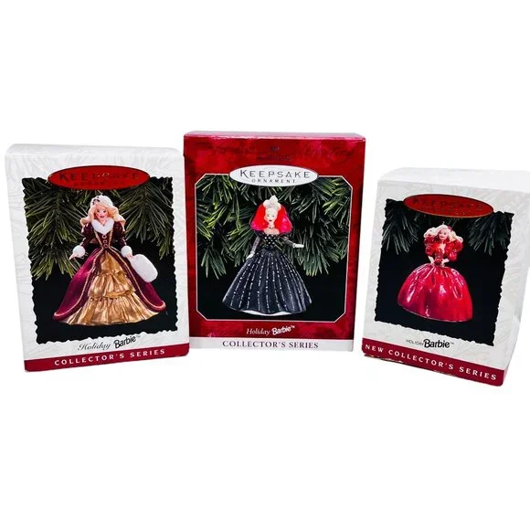 HALLMARK Keepsake HOLIDAY BARBIE 1996 Debut 1994 Cinderella ORNAMENT Lot of 3 - Picture 3 of 16
